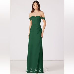 NWT Azazie Bridesmaid Dress in “Dark Green”